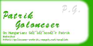 patrik goloncser business card